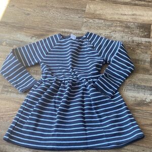 Petit Bateau sweatshirt dress with blue stripes size 5